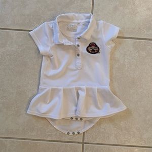 Ohio State Buckeyes Garb Baby Cap Sleeve Polo Dress - White - 6-12 mos - EUC
